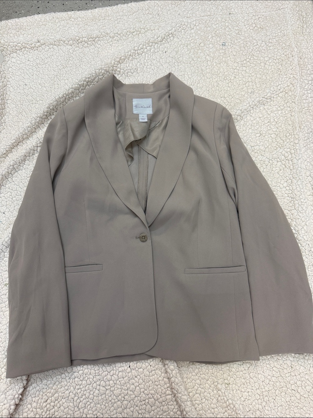 Gloria Vanderbilt Taupe single button blazer women size small NWOT